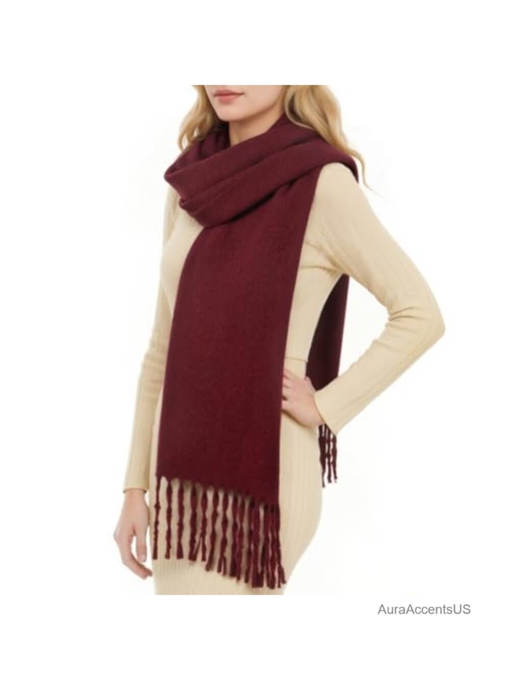 Chunky Winter Scarf Women Oversized Thick Warm 100% Polyester Long Wrap